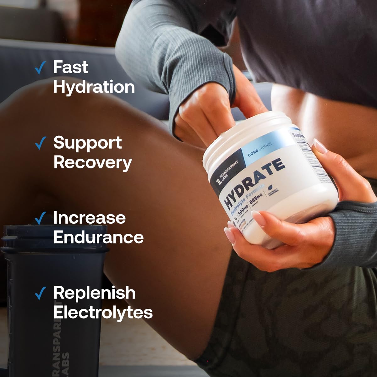 Transparent Labs Hydrate Naturally Sweetened Electrolytes Powder - Hydration Powder Electrolytes with Coconut Water, Calcium, Taurine, & Potassium - Maple Wellness Supplements