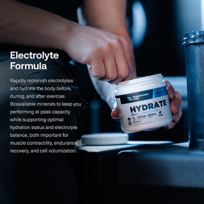 Transparent Labs Hydrate Naturally Sweetened Electrolytes Powder - Hydration Powder Electrolytes with Coconut Water, Calcium, Taurine, & Potassium - Maple Wellness Supplements