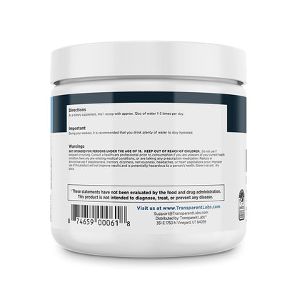 Transparent Labs Hydrate Naturally Sweetened Electrolytes Powder - Hydration Powder Electrolytes with Coconut Water, Calcium, Taurine, & Potassium - Maple Wellness Supplements
