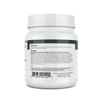 Transparent Labs Prebiotic Greens - Superfood Powder & Antioxidants Supplement with Organic Spirulina, Chloerra, Acacia, & Green Banana Powder - 30 Servings, Unflavored - Maple Wellness Supplements