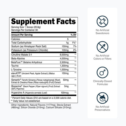 Transparent Labs Stim-Free Pre-Workout - Caffeine & Stim Free Pre Workout Powder for Men and Women with Beta Alanine Powder, Citrulline Malate, & elevATP - 30 Servings, Strawberry Lemonade - Maple Wellness Supplements