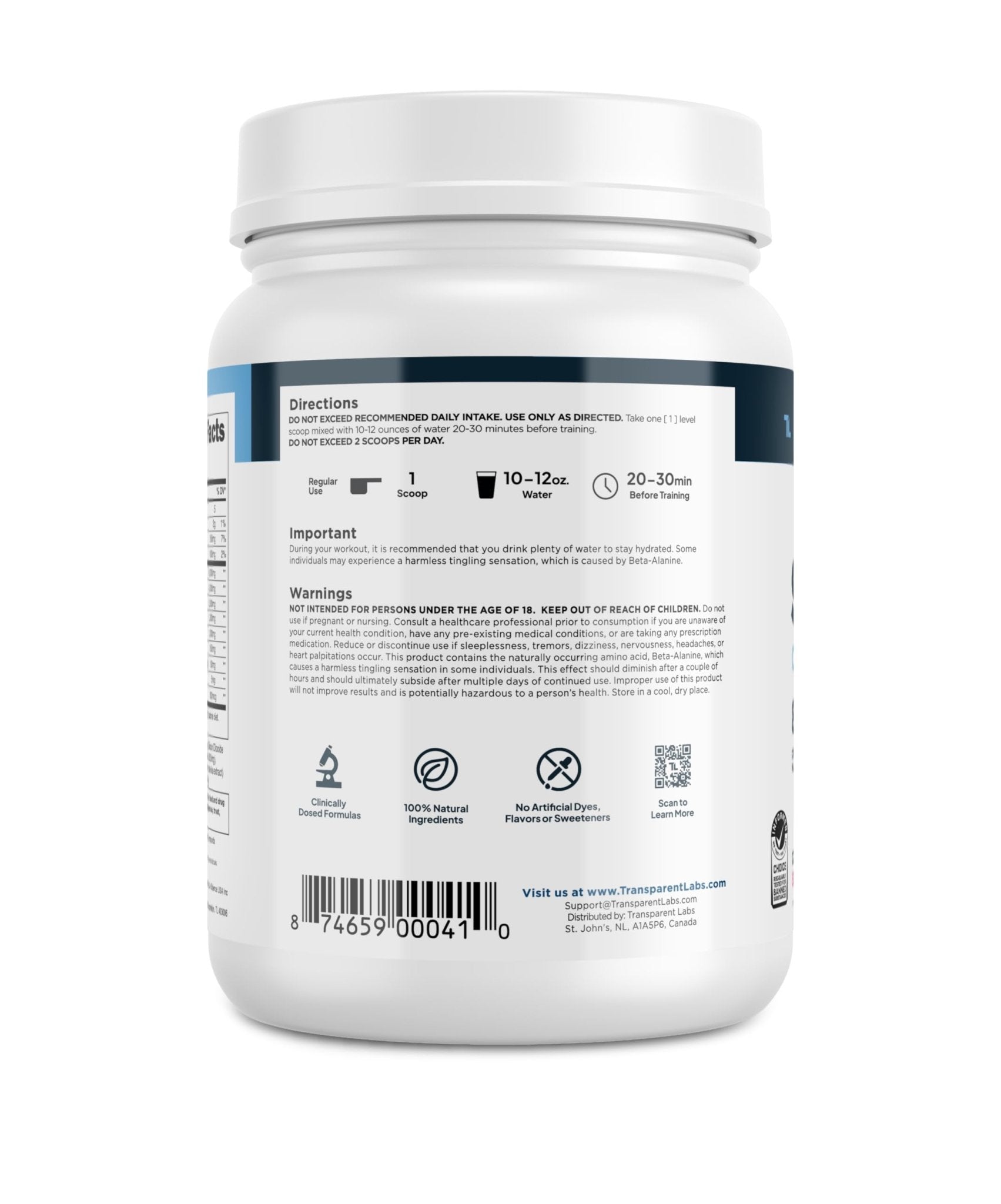 Transparent Labs Stim-Free Pre-Workout - Caffeine & Stim Free Pre Workout Powder for Men and Women with Beta Alanine Powder, Citrulline Malate, & elevATP - 30 Servings, Strawberry Lemonade - Maple Wellness Supplements