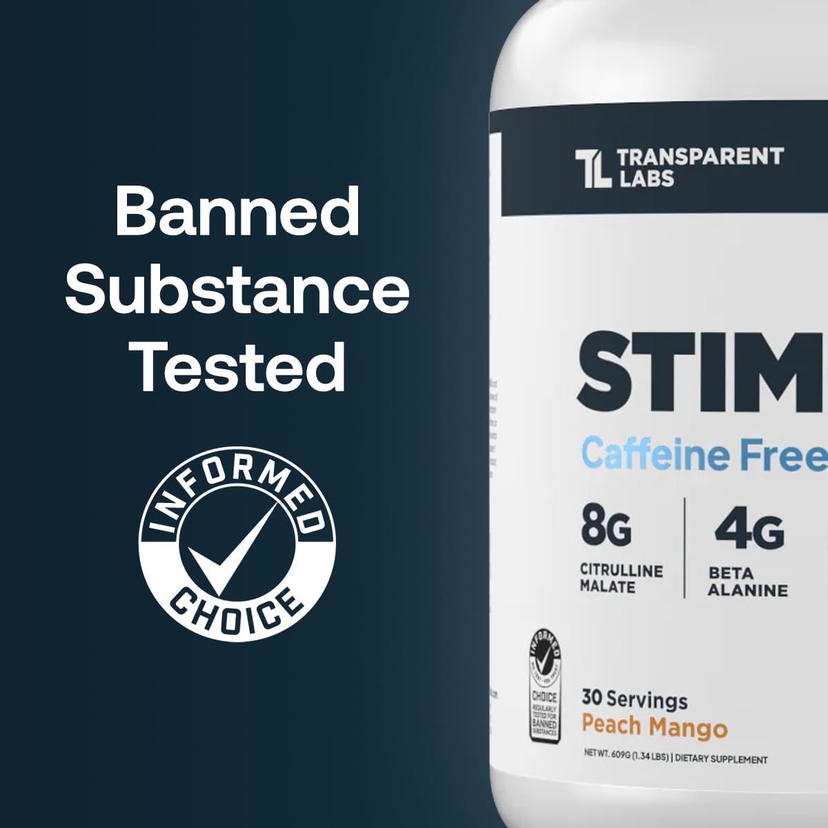 Transparent Labs Stim-Free Pre-Workout - Caffeine & Stim Free Pre Workout Powder for Men and Women with Beta Alanine Powder, Citrulline Malate, & elevATP - 30 Servings, Strawberry Lemonade - Maple Wellness Supplements
