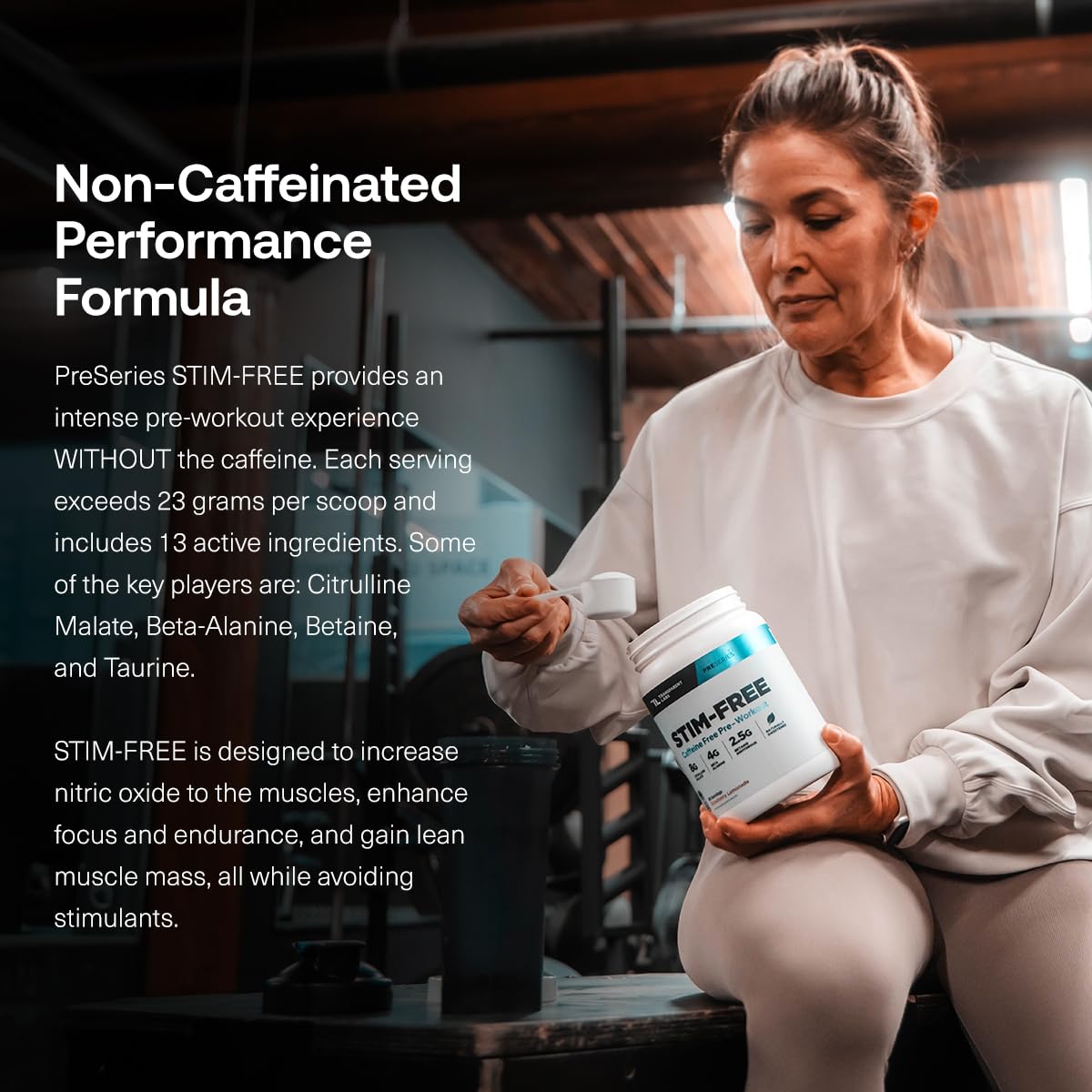 Transparent Labs Stim-Free Pre-Workout - Caffeine & Stim Free Pre Workout Powder for Men and Women with Beta Alanine Powder, Citrulline Malate, & elevATP - 30 Servings, Strawberry Lemonade - Maple Wellness Supplements