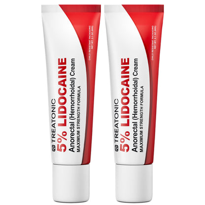 Treatonic 5% Lidocaine Numbing Cream: Lidocaine Cream for Pain Relief, Itching, Burning, Soreness, Hemorrhoid - Maximum Strength Topical Numb Cream - Fast Acting & Long Lasting Numbing Cream - 4.2 oz - Maple Wellness Supplements