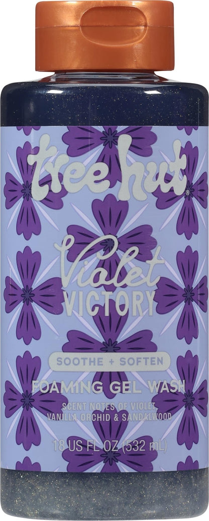 Tree Hut Violet Victory Foaming Gel Wash, Hydrating & Moisturizing Body Wash with Shea Butter & Natural Oils - Maple Wellness Supplements