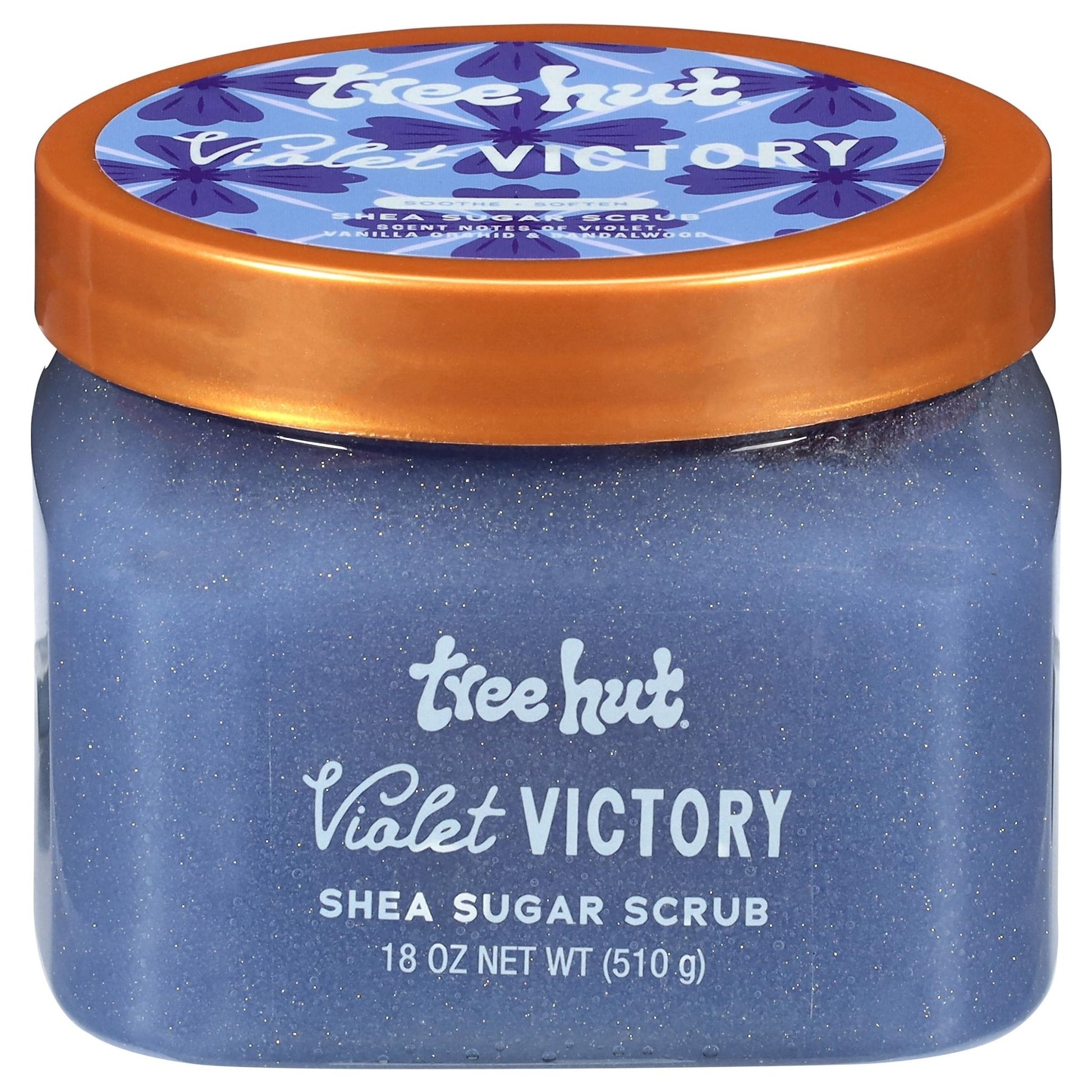 Tree Hut Violet Victory Shea Sugar Scrub, Exfoliating, Hydrating & Moisturizing Body Scrub with Shea Butter & Natural Oils, Smooth & Soften Skin, Polishing Exfoliant for Radiant Skin, 18 oz - Maple Wellness Supplements