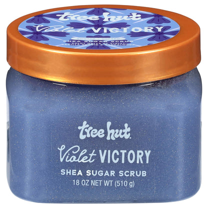 Tree Hut Violet Victory Shea Sugar Scrub, Exfoliating, Hydrating & Moisturizing Body Scrub with Shea Butter & Natural Oils, Smooth & Soften Skin, Polishing Exfoliant for Radiant Skin, 18 oz - Maple Wellness Supplements