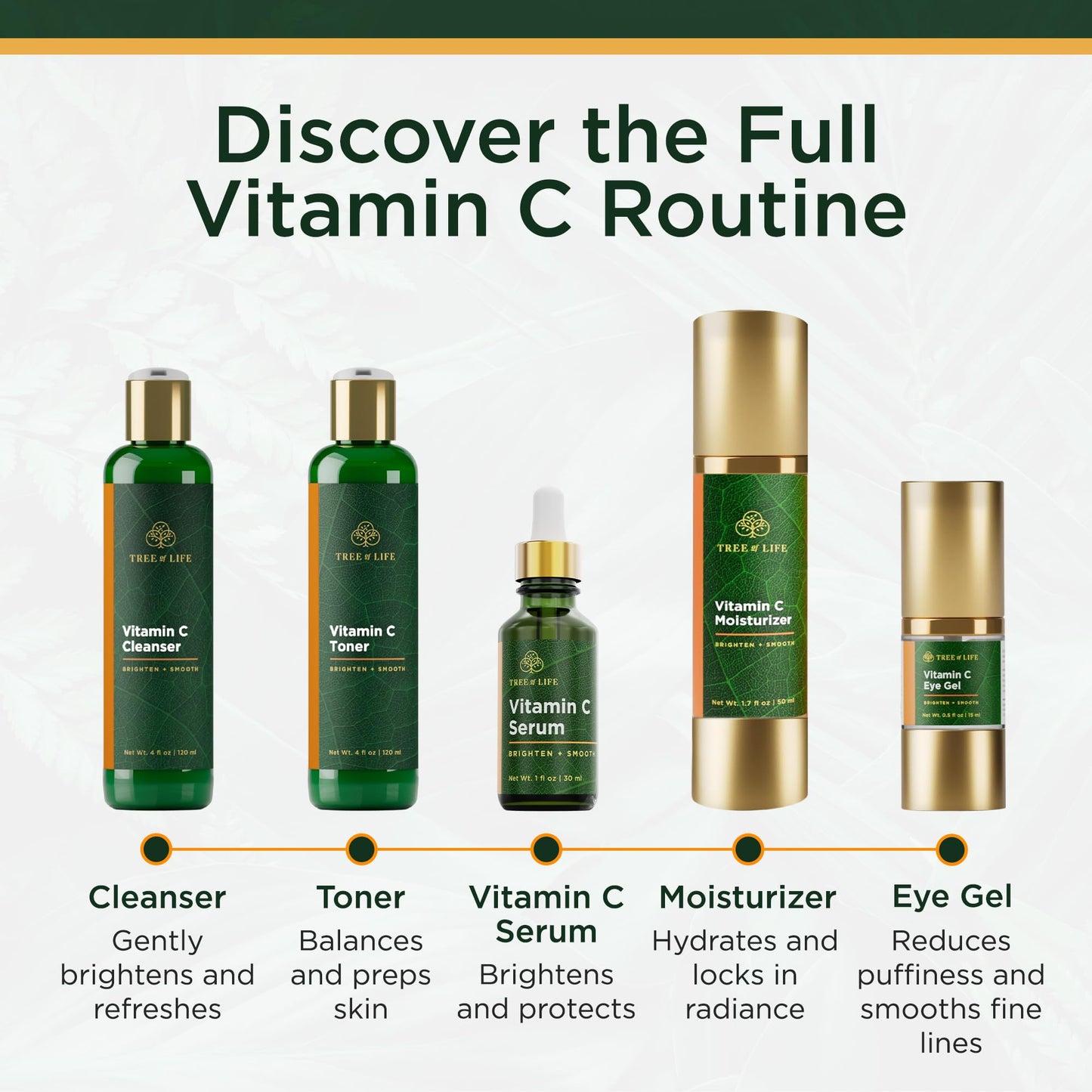 Tree of Life Beauty Vitamin C Skin Care Set, Skin Brightening Face Oil for Dark and Age Spots, Facial Serums - Maple Wellness Supplements
