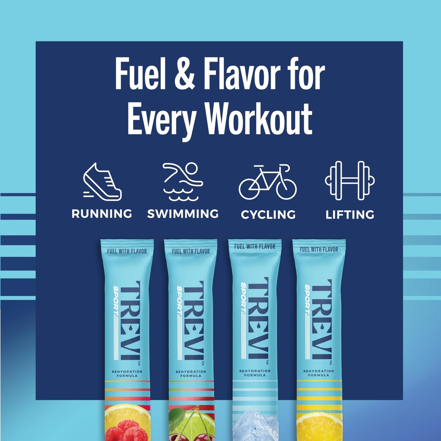 TREVI™ Sport Electrolytes Powder Packets Sugar Free - 800mg Sodium - 250mg Potassium - 100mg Magnesium - Water Drink Mix Rehydration Essentials - 20 Count - Variety Pack - Maple Wellness Supplements
