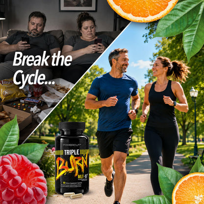 Triple Burn Pills for Women & Men, Fat Burner GLP-1 Support, Appetite Suppressant, Diet Pills with Green Coffee Extract & Cayenne (60 Capsules) - Maple Wellness Supplements
