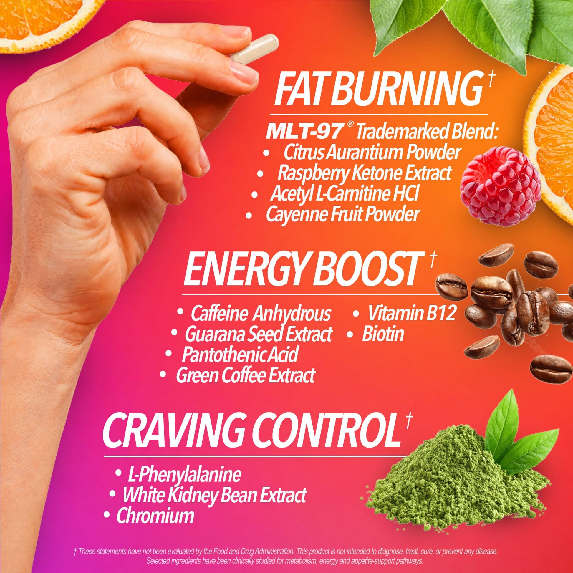 Triple Burn Pills for Women & Men, Fat Burner GLP-1 Support, Appetite Suppressant, Diet Pills with Green Coffee Extract & Cayenne (60 Capsules) - Maple Wellness Supplements