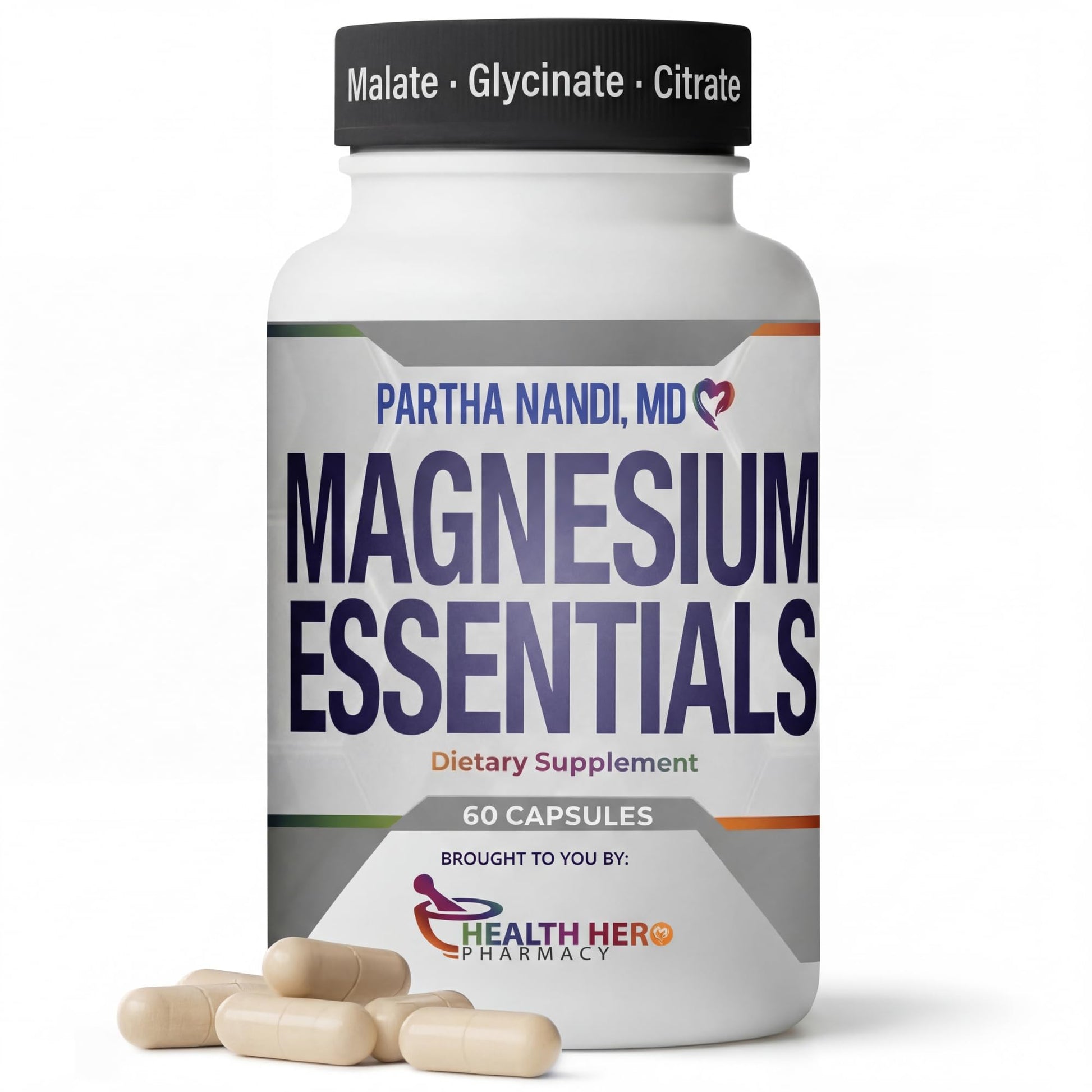 Triple Magnesium Citrate, Malate & Glycinate Complex Supplement – Supports Sleep, Stress, Muscle, Nerve & Heart Health – Advanced High-Absorption Formula – 235mg – 60 Capsules - Maple Wellness Supplements