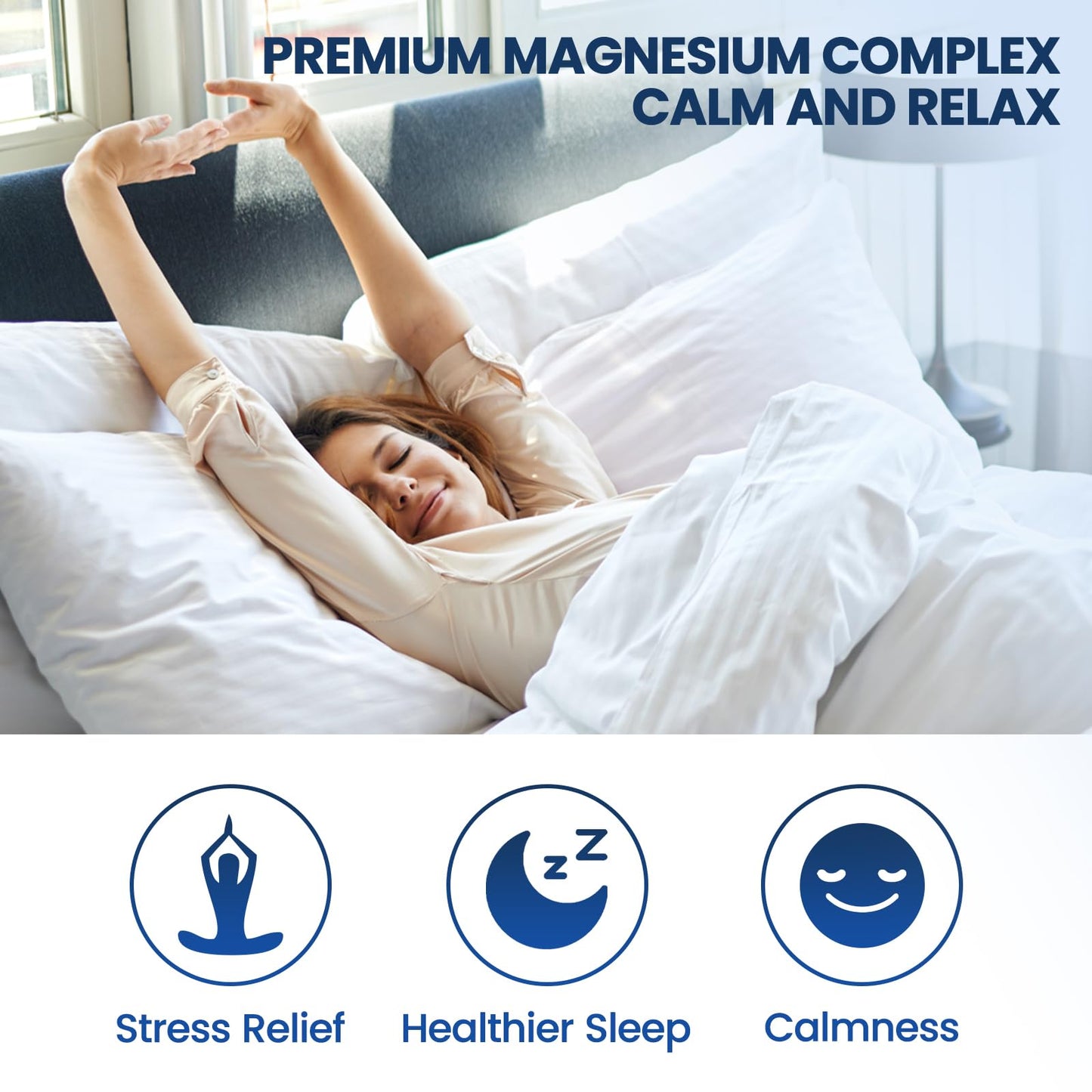 Triple Magnesium Complex Supplement-Magnesium Glycinate, Citrate, Malate Liquid Drops 500mg with Ashwagandha, L-Theanine, B6 for Calm, Stress Relief, Sleep, Muscle Support-Green Apple Flavor - Maple Wellness Supplements