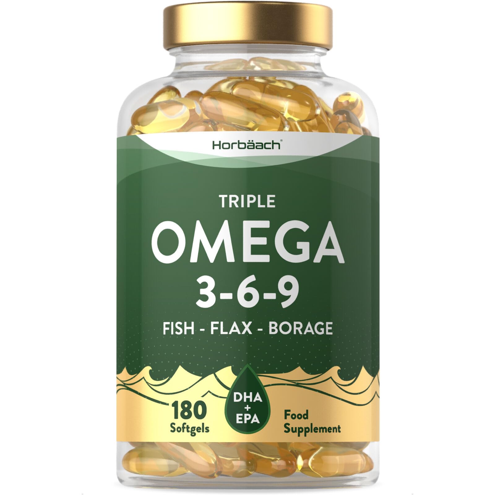 Triple Omega 3 6 9 Capsules | 180 Count | High Strength Supplement with DHA - Maple Wellness Supplements