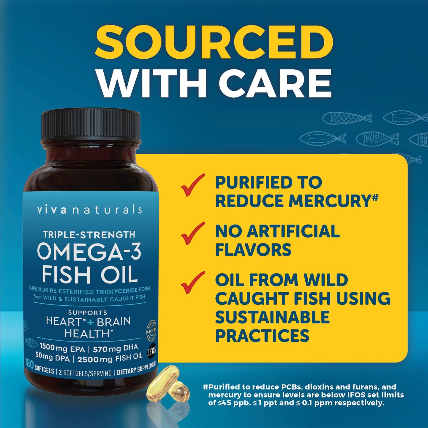 Triple Strength Omega 3 Fish Oil Supplement for Men and Women – 2500 mg High-Potency, Easy-to-Absorb Re-esterified Triglyceride Form, Pescatarian-Friendly DPA EPA DHA Omega 3 Supplement, 180 Softgels - Maple Wellness Supplements
