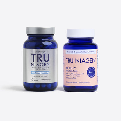 TRU NIAGEN 1,000mg + Beauty Bundle. A Full-Spectrum Bundle for Clinical-Strength Daily NAD+ Support and targeted Beauty Actives for Healthy Skin, Hair, and Nails at The Cellular Level. - Maple Wellness Supplements