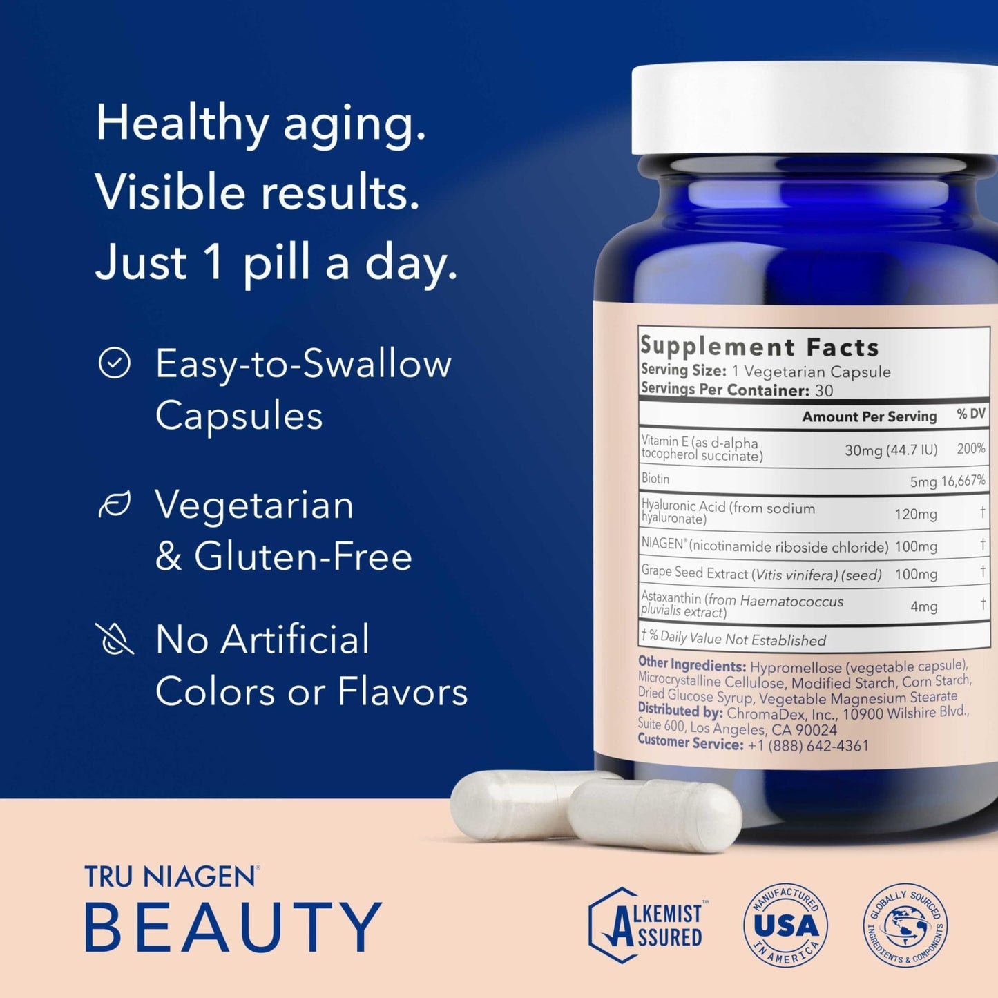 TRU NIAGEN 1,000mg + Beauty Bundle. A Full-Spectrum Bundle for Clinical-Strength Daily NAD+ Support and targeted Beauty Actives for Healthy Skin, Hair, and Nails at The Cellular Level. - Maple Wellness Supplements