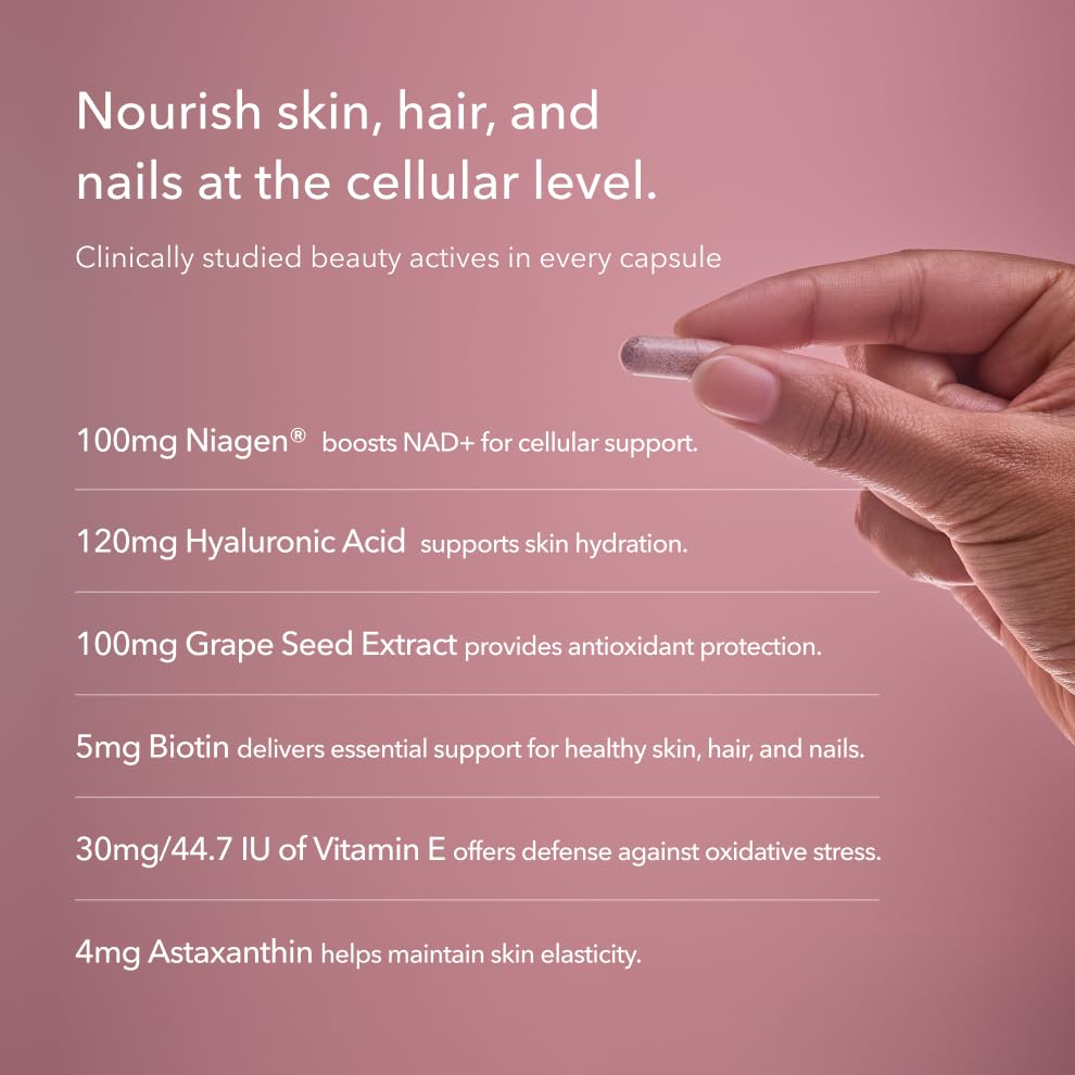 TRU NIAGEN 300mg + Beauty Bundle. A Comprehensive Bundle for Daily NAD+ Support with targeted Beauty Actives for Healthy Skin, Hair, and Nails at The Cellular Level. - Maple Wellness Supplements