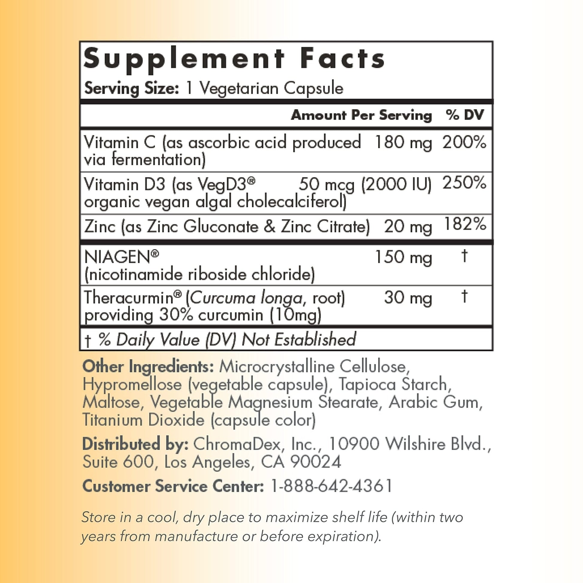 TRU NIAGEN Immune Support Supplement - Daily Defense - Vitamin C from Fermentation, Vegan Vitamin D3 2000 IU, Zinc, Plus Theracurmin (Curcumin) + Multi Award-Winning NAD Boosting Niagen 150mg 30ct - Maple Wellness Supplements