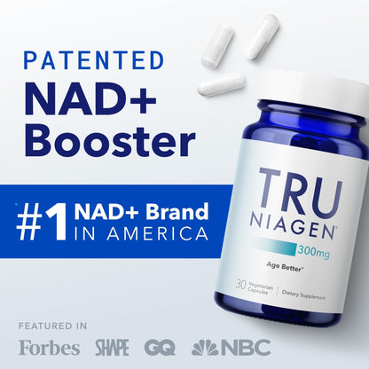 TRU NIAGEN Patented NAD Supplement for Brain Function, Anti Aging & Cell Regeneration, 300mg Niagen, 30 Servings | Supports Cellular Energy, Muscle - Maple Wellness Supplements