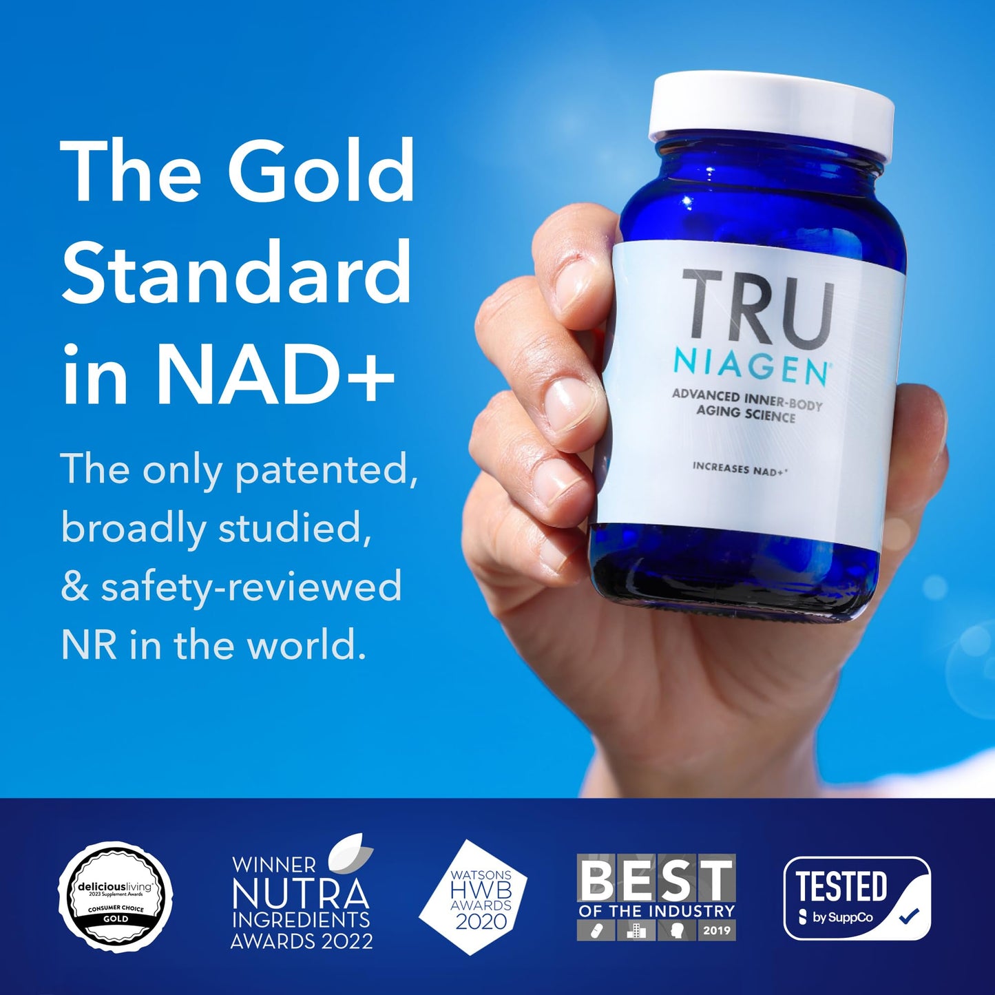 TRU NIAGEN Patented NAD Supplement for Brain Function, Anti Aging & Cell Regeneration, 300mg Niagen, 30 Servings | Supports Cellular Energy, Muscle - Maple Wellness Supplements