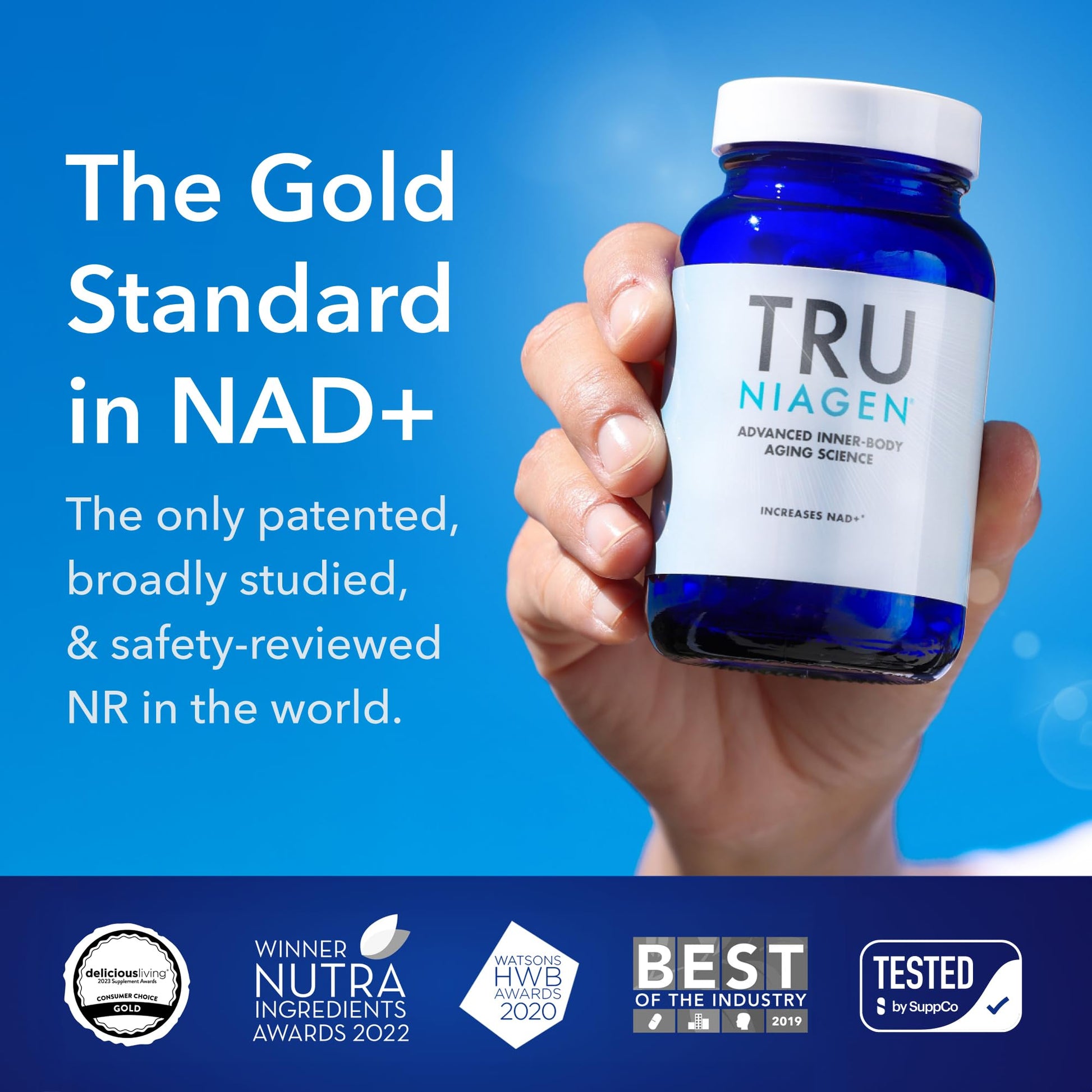 TRU NIAGEN Patented NAD Supplement for Brain Function, Anti Aging & Cell Regeneration, 300mg Niagen, 30 Servings | Supports Cellular Energy, Muscle - Maple Wellness Supplements