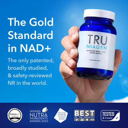 TRU NIAGEN Patented NAD Supplement for Brain Function, Anti Aging & Cell Regeneration, 300mg Niagen, 30 Servings | Supports Cellular Energy, Muscle - Maple Wellness Supplements
