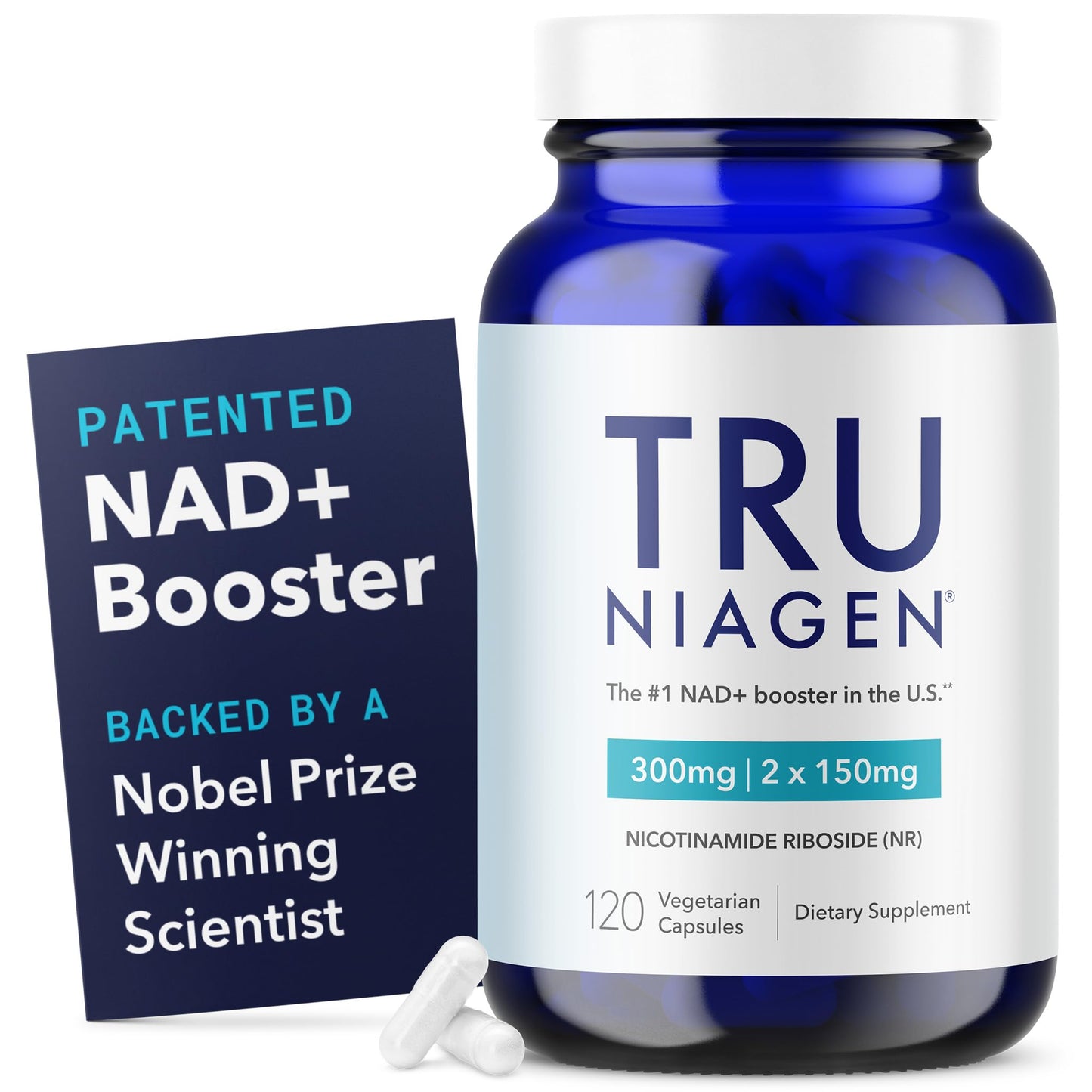 TRU NIAGEN Patented NAD Supplement for Brain Function, Anti Aging & Cell Regeneration, Niagen, 60 300mg Servings | Supports Cellular Energy, Muscle | Nicotinamide Riboside (NR) Take 2 Daily | 1 Bottle - Maple Wellness Supplements