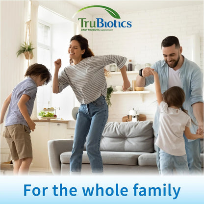 TruBiotics Probiotics for Digestive & Immune Health, Supports Regularity & Helps Relieve Abdominal Discomfort, Gas & Bloating, 2 Clinically Studied Probiotic Strains, Plus Prebiotics, 30 Capsules - Maple Wellness Supplements