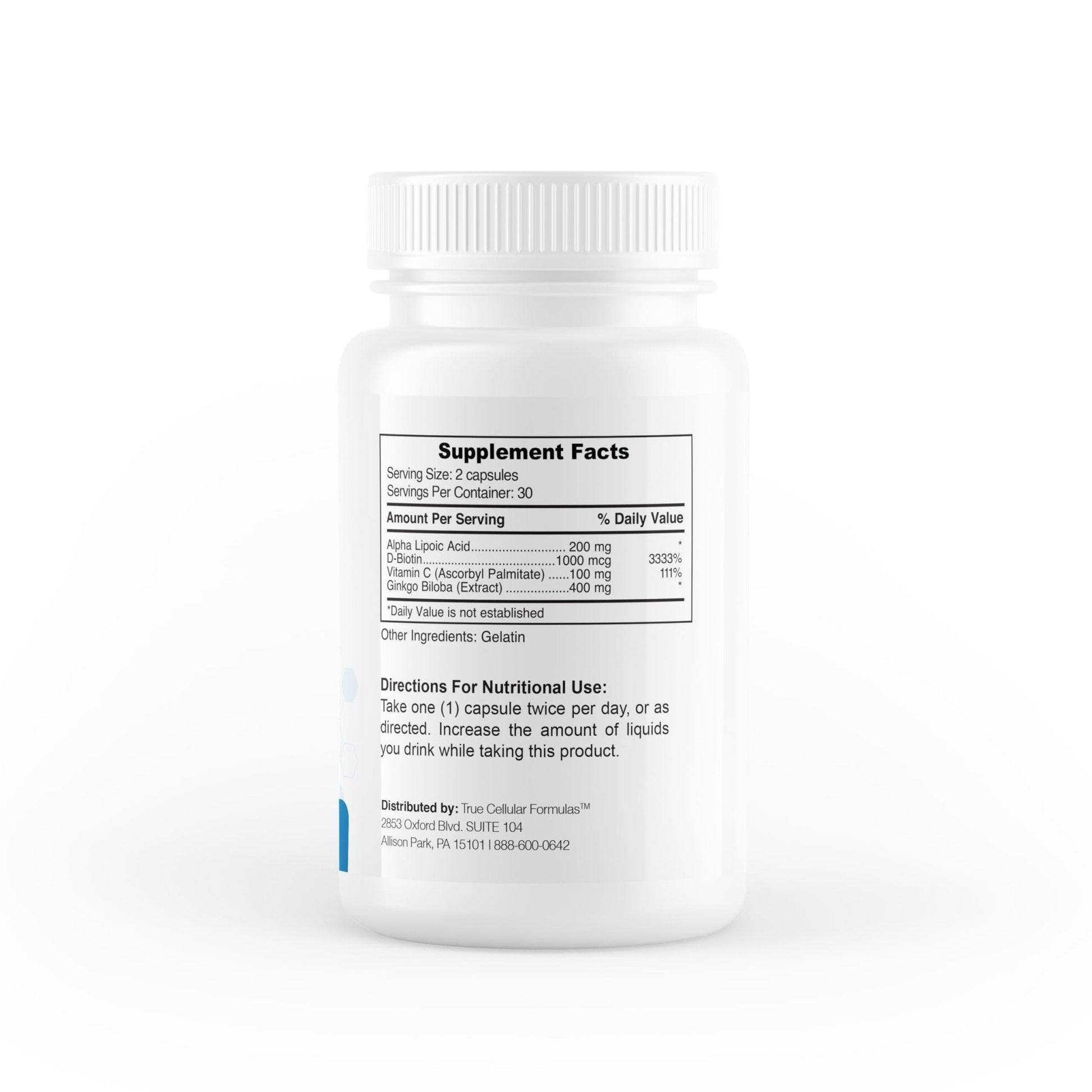 True Cellular Formulas BrainDTX - Supports Cognitive Function, Focus & Mental Clarity - Promotes Clear Thinking & Memory - with Alpha Lipoic Acid & Biotin - Antioxidant Support - 60 Capsules - Maple Wellness Supplements