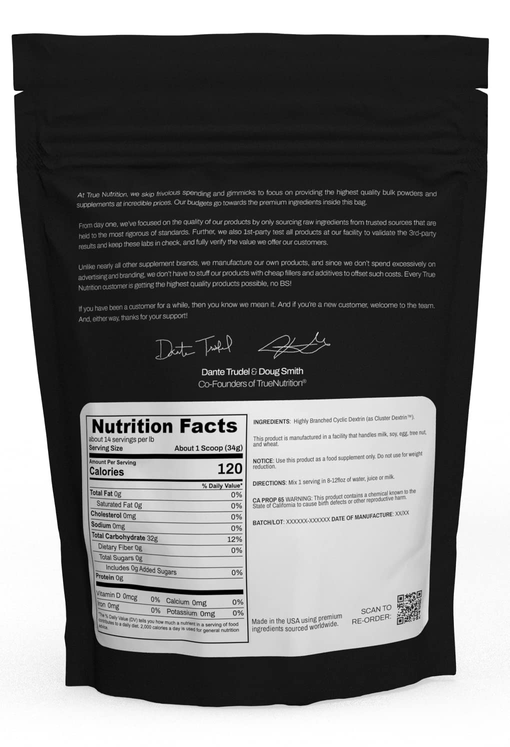 True Nutrition - Highly Branched Cyclic Dextrin - Carbohydrate Powder for Sustained Intra-Workout Energy, Enhanced Post-Workout Muscle Recovery - Maple Wellness Supplements
