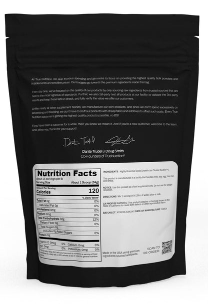 True Nutrition - Highly Branched Cyclic Dextrin - Carbohydrate Powder for Sustained Intra-Workout Energy, Enhanced Post-Workout Muscle Recovery - Maple Wellness Supplements