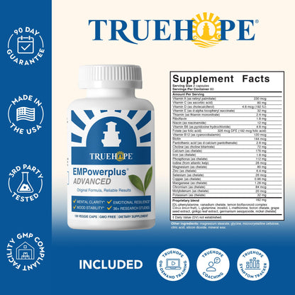 Truehope EMPowerplus Advanced Multivitamin for Women & Men - Broad-Spectrum Multivitamins & Chelated Minerals | 1000% Better Absorption | 37 Research Studies & 28 Years of Success | 30 Day Supply - Maple Wellness Supplements