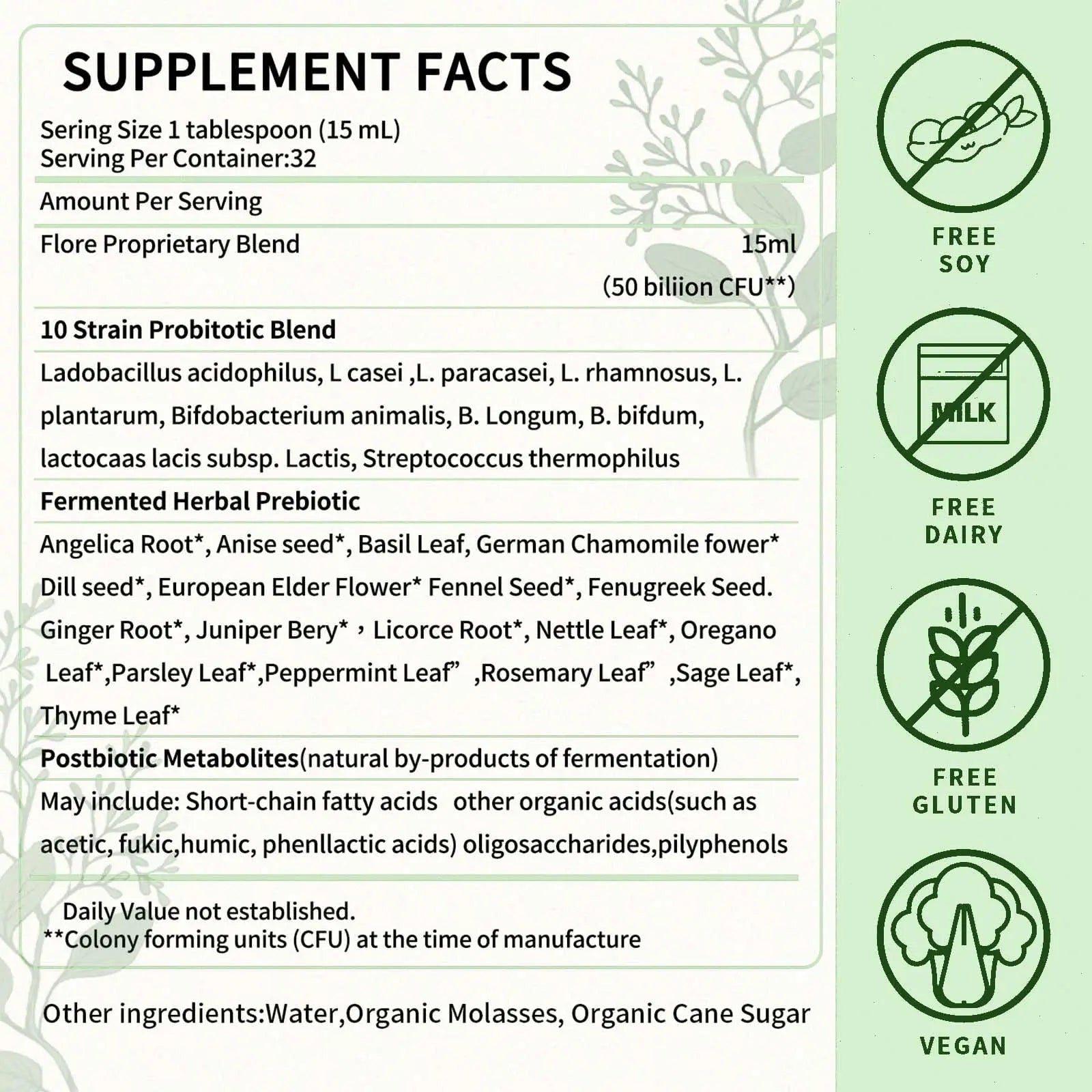TRUERELIEF Women's Daily Probiotic + Prebiotic + Postbiotic Liquid, 3-in-1 for Gut Health, 10 Strains & 18 Fermented Herbs (1) - Maple Wellness Supplements
