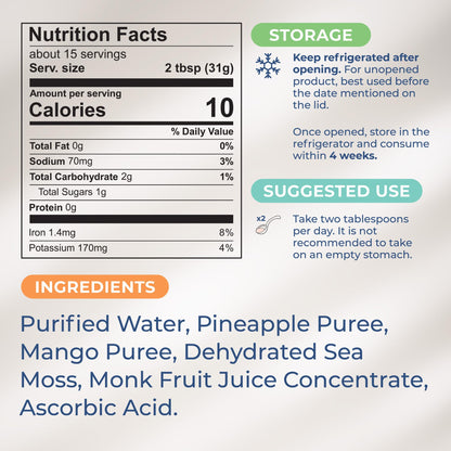 TrueSeaMoss Wildcrafted Irish Sea Moss Gel –7 Flavors- Nutritious Organic Raw - Maple Wellness Supplements