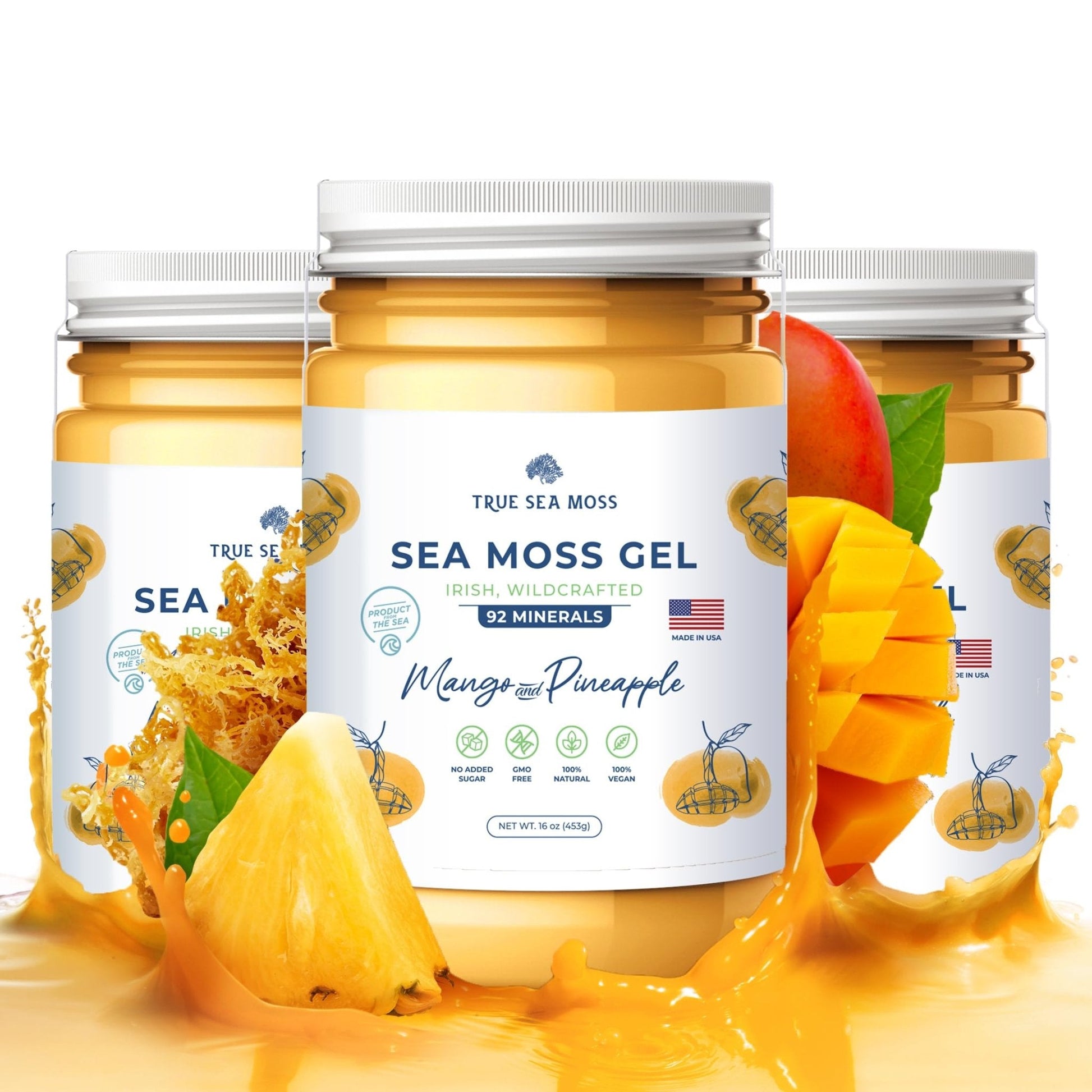 TrueSeaMoss Wildcrafted Irish Sea Moss Gel –7 Flavors- Nutritious Organic Raw - Maple Wellness Supplements