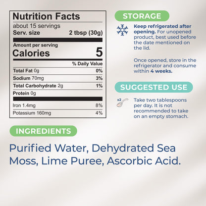 TrueSeaMoss Wildcrafted Irish Sea Moss Gel – Nutritious Raw Seamoss Rich in Minerals - Maple Wellness Supplements