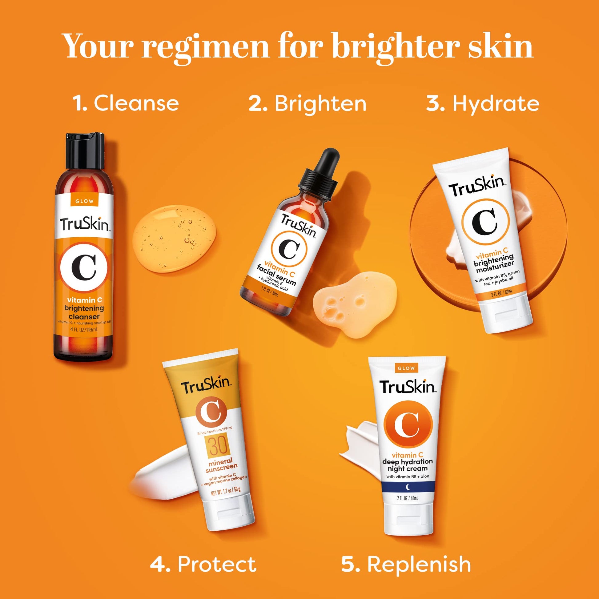 TruSkin Mineral Sunscreen SPF 30 for Face - Zinc Oxide Broad Spectrum Protection with Squalane, Vitamin C & Marine Collagen - Maple Wellness Supplements