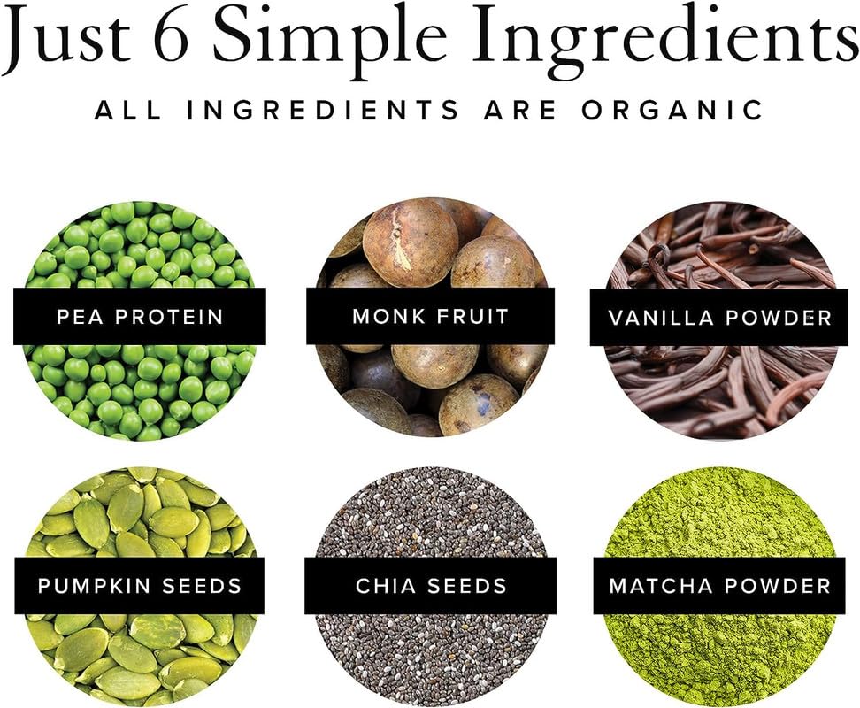 Truvani Organic Vegan Protein Powder Matcha - 20g of Plant Based, Organic Protein - Maple Wellness Supplements