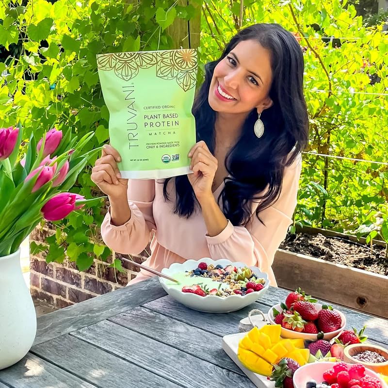 Truvani Organic Vegan Protein Powder Matcha - 20g of Plant Based, Organic Protein - Maple Wellness Supplements
