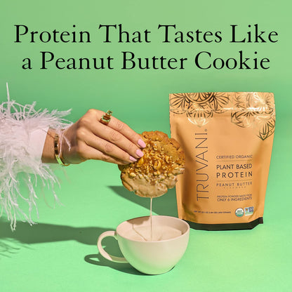Truvani Organic Vegan Protein Powder Peanut Butter - 20g of Plant Based Protein, Powder - Maple Wellness Supplements