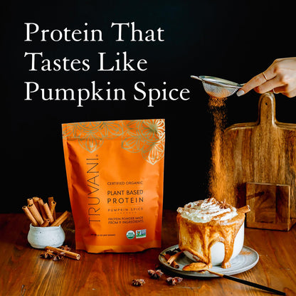 Truvani Organic Vegan Protein Powder Pumpkin Spice - 20g of Plant Based Protein - Maple Wellness Supplements