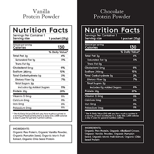 Truvani Organic Vegan Protein Powder Sample Pack - 20g of Plant Based Protein, Organic - Maple Wellness Supplements