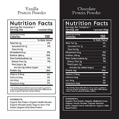 Truvani Organic Vegan Protein Powder Sample Pack - 20g of Plant Based Protein, Organic - Maple Wellness Supplements