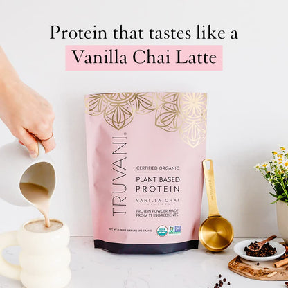 Truvani Organic Vegan Protein Powder Vanilla Chai - 20g of Plant Based Protein, Organic - Maple Wellness Supplements