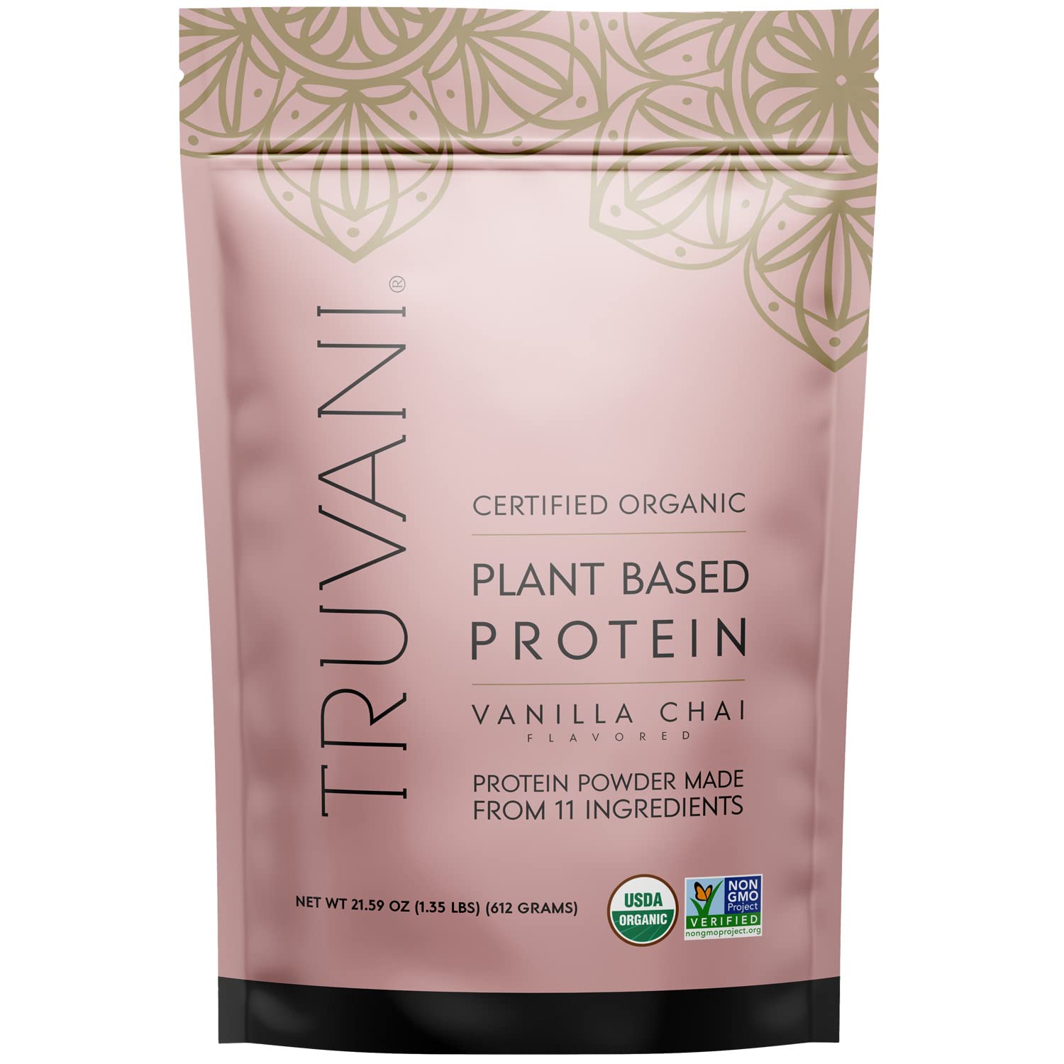 Truvani Organic Vegan Protein Powder Vanilla Chai - 20g of Plant Based Protein, Organic - Maple Wellness Supplements