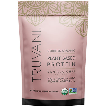 Truvani Organic Vegan Protein Powder Vanilla Chai - 20g of Plant Based Protein, Organic - Maple Wellness Supplements