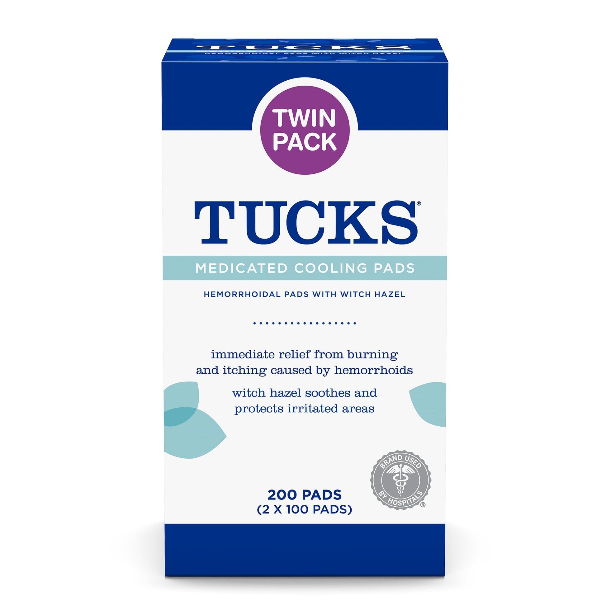 TUCKS Medicated Cooling Pads, 200 Count - Witch Hazel Pads for Sensitive Areas, Cleanse and Protect from Irritation - Maple Wellness Supplements
