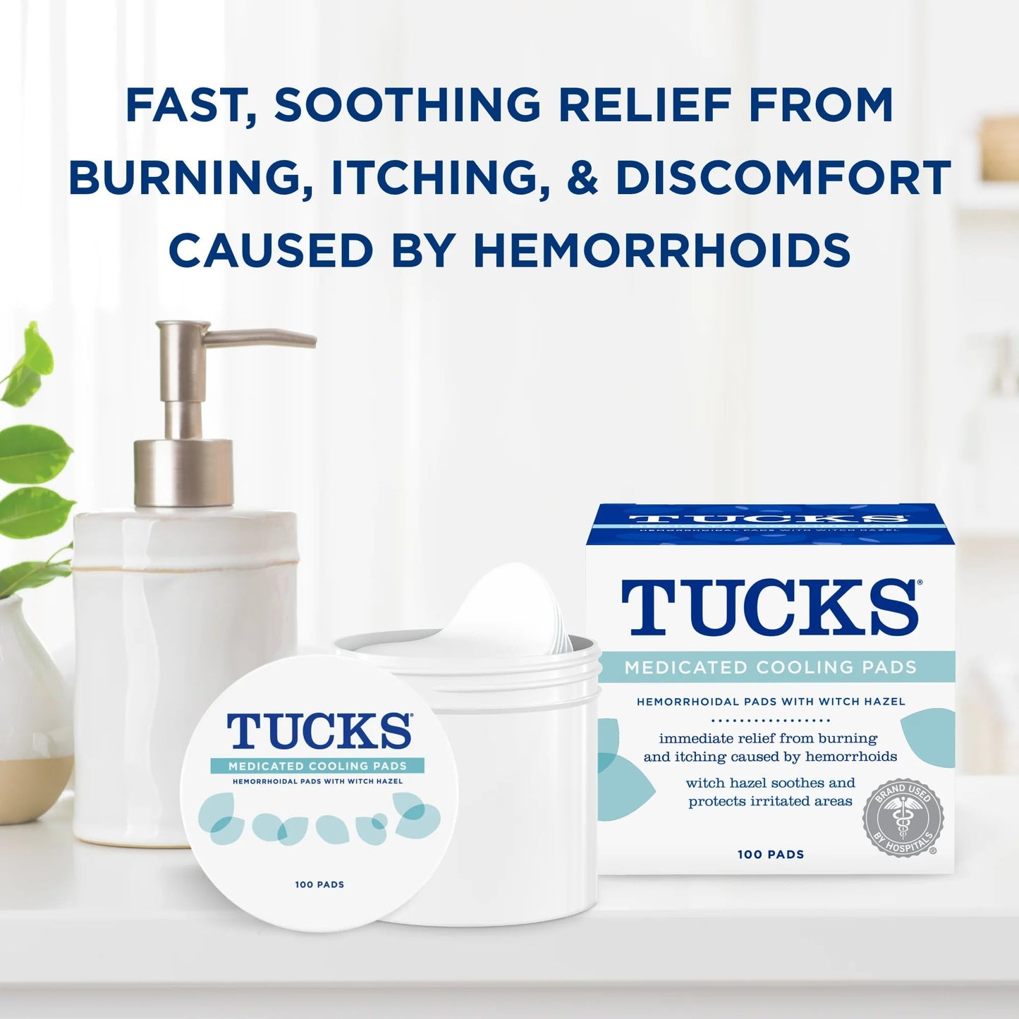 TUCKS Medicated Cooling Pads, 200 Count - Witch Hazel Pads for Sensitive Areas, Cleanse and Protect from Irritation - Maple Wellness Supplements